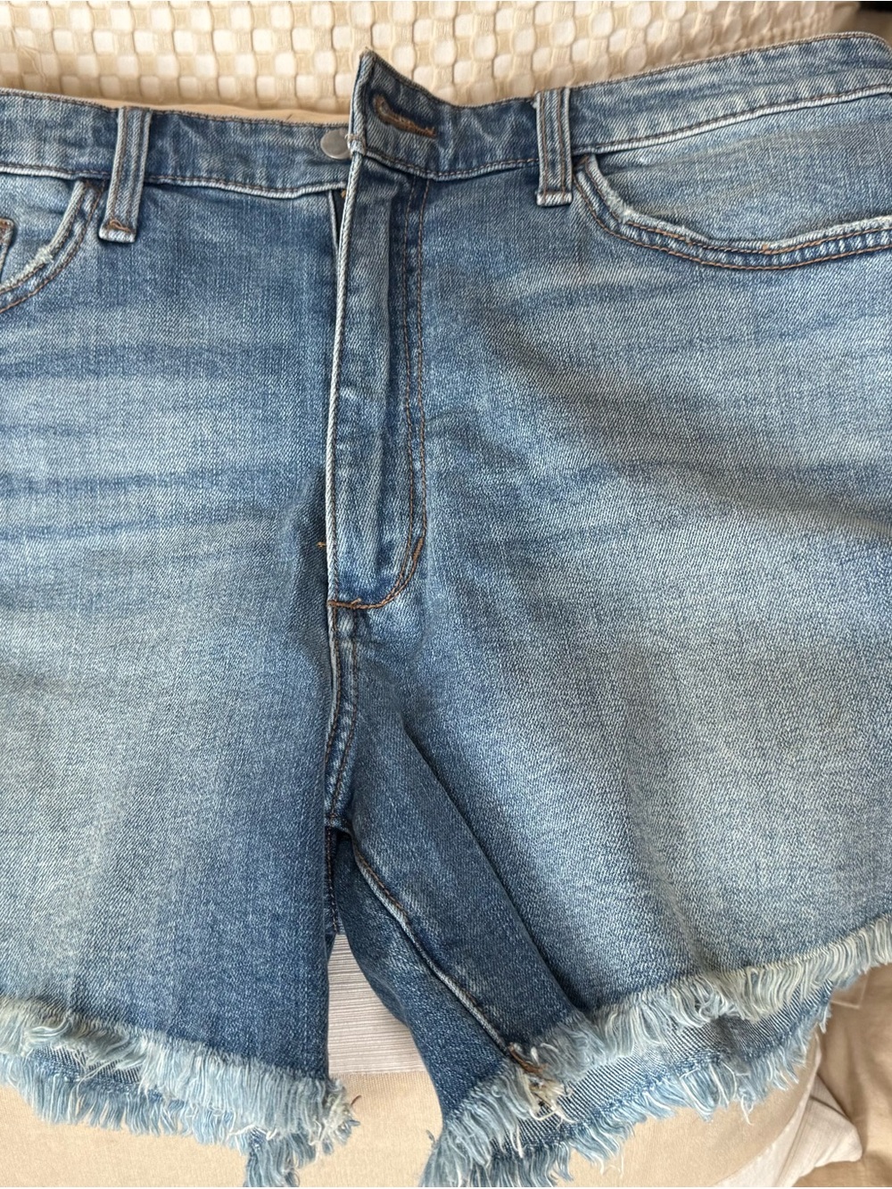 Joe’s Jeans-Light Wash Frayed Hem Denim Shorts